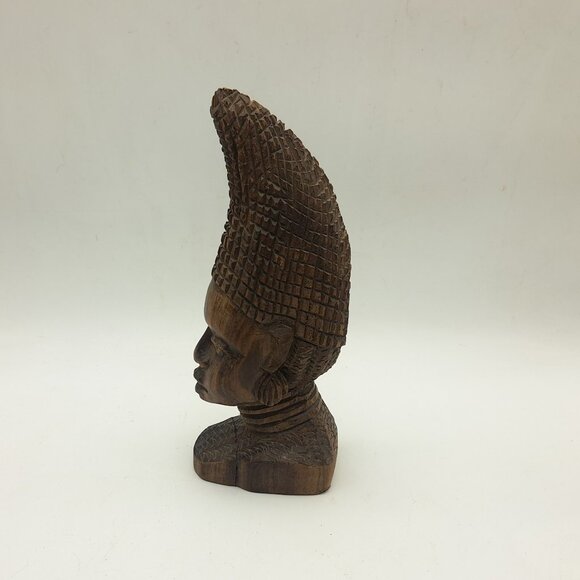 African Wood Statue Of Queen Idia Of Benin - Picture 1 of 11
